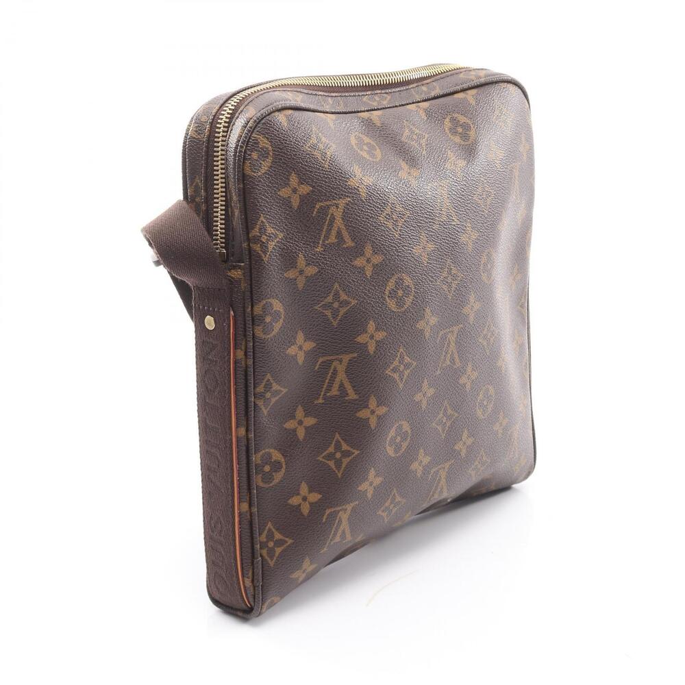 Louis Vuitton Trotteur Bobour Shoulder Bag Canvas Leather Monogram Brown